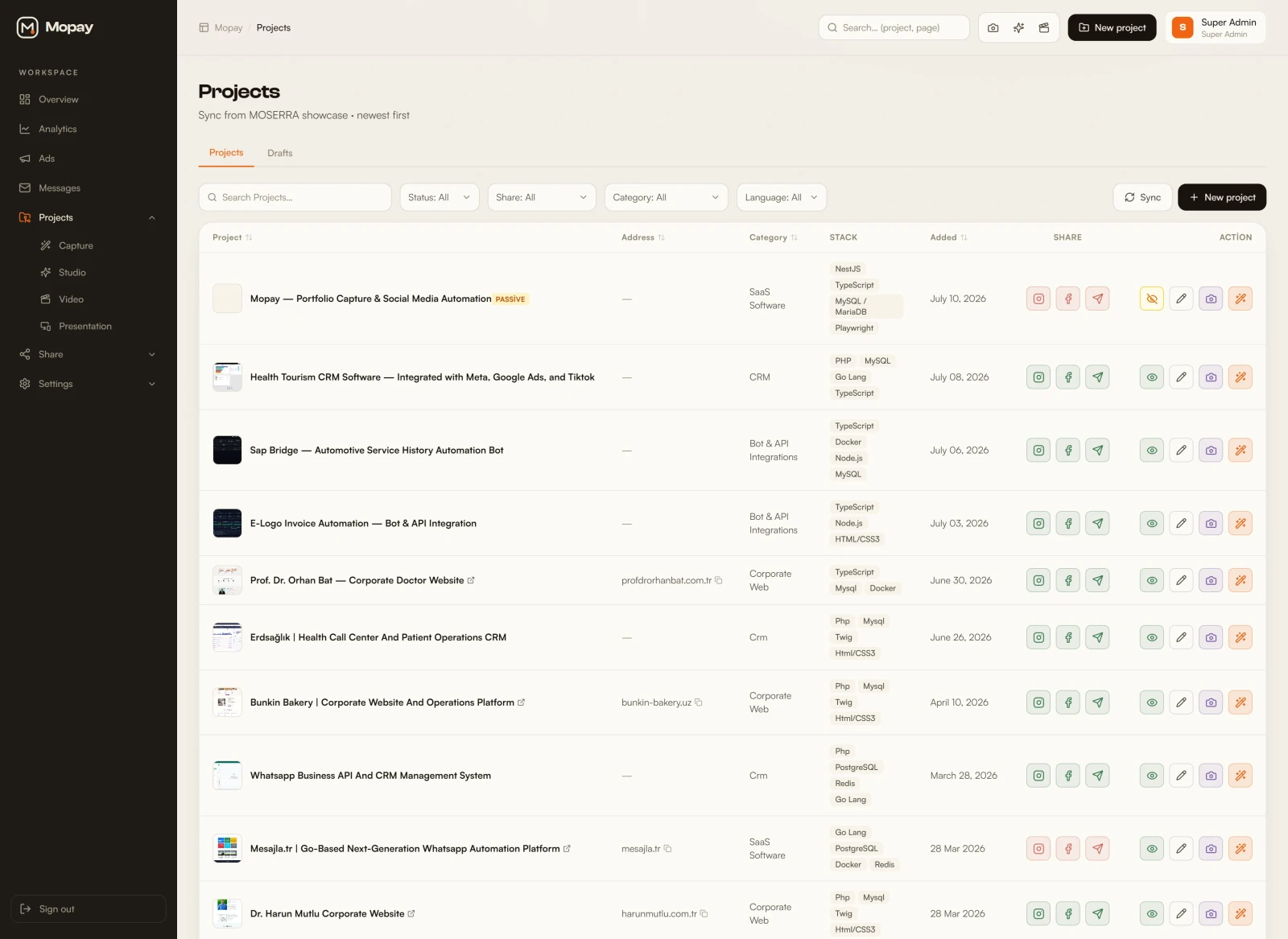 Mopay — Portfolio Capture & Social Media Automation — Project Gallery 6
