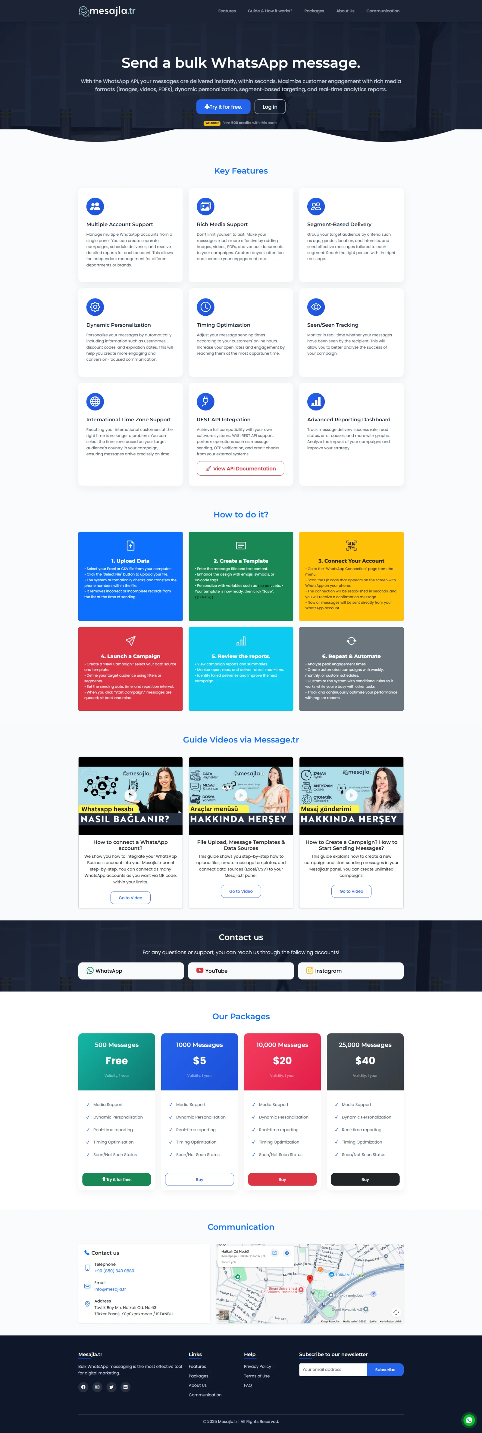 Mesajla.tr | Go Altyapılı Yeni Nesil Whatsapp Otomasyon Platformu