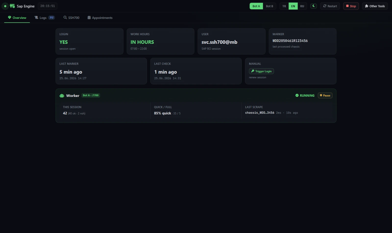 Sap Bridge — Automotive Service History Automation Bot